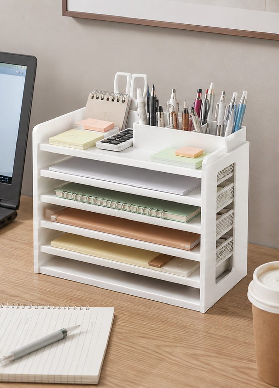Cozy Haven White Desktop Organizer Caddy