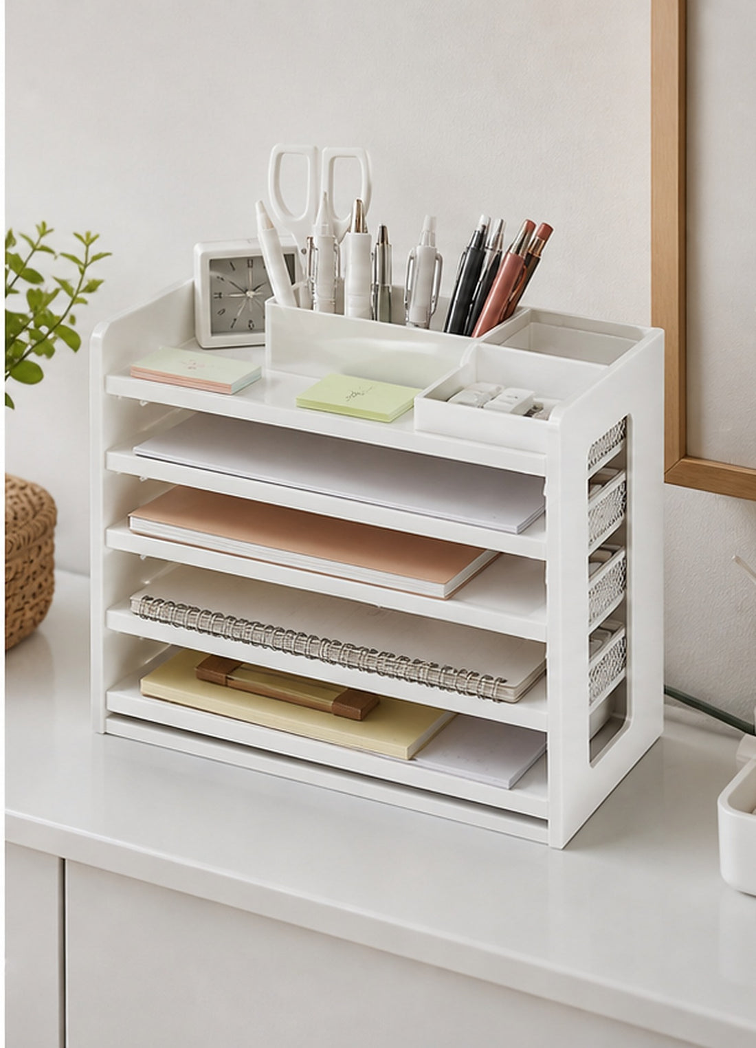 Cozy Haven White Desktop Organizer Caddy