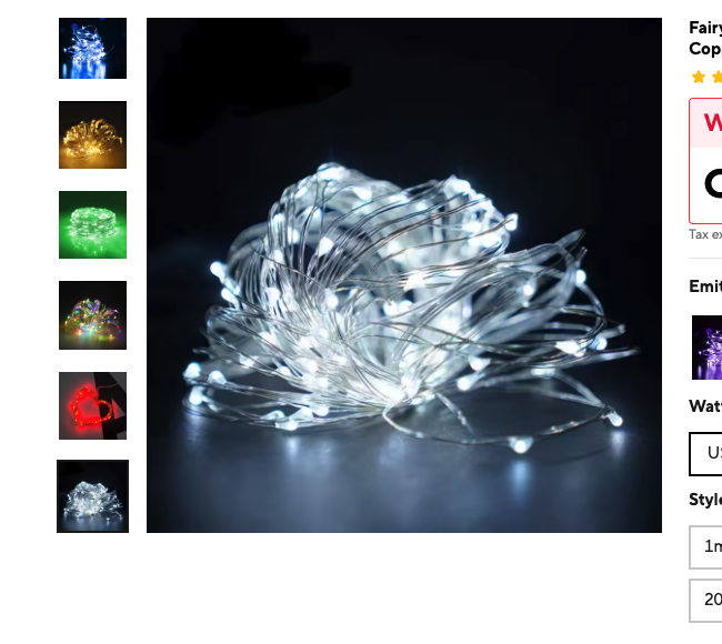 Cozy Haven Copper Wire Fairy String Lights - 33 Foot 100 LED Battery Operated Warm White - Bedroom supplier reference WHITE