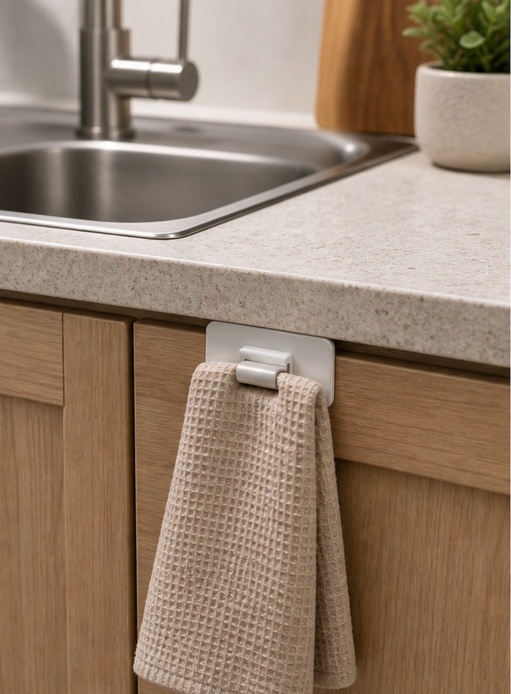 Cozy Haven White Kitchen Towel Clip Holders lifestyle image 1