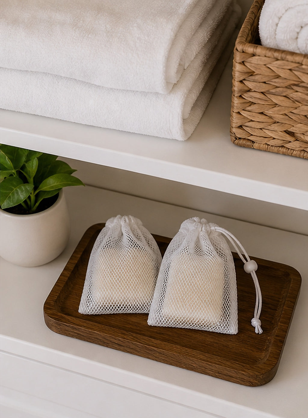 Cozy Haven White Mesh Soap Saver Bags lifestyle image 3