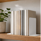 Cozy Haven White Metal Bookends - 6 Pair Set styled home view 1