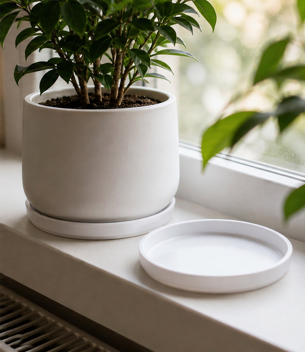 Cozy Haven White Plant Saucer Set lifestyle image 3