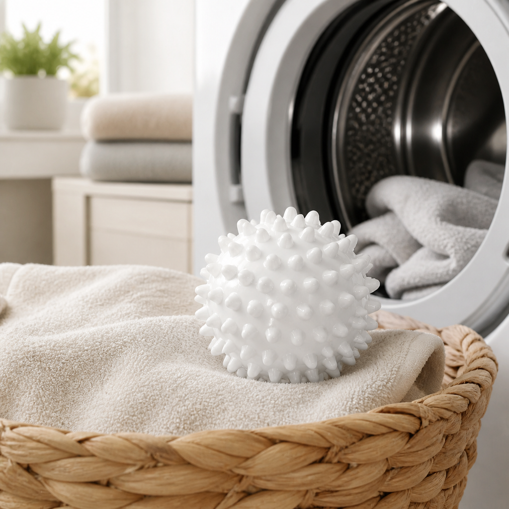 Cozy Haven White Reusable Laundry Ball lifestyle laundry image