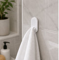 Cozy Haven White Shower Curtain Side Clips lifestyle image 1