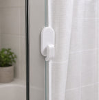 Cozy Haven White Shower Curtain Side Clips styled bathroom view 2