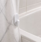 Cozy Haven White Shower Curtain Side Clips styled bathroom view 3