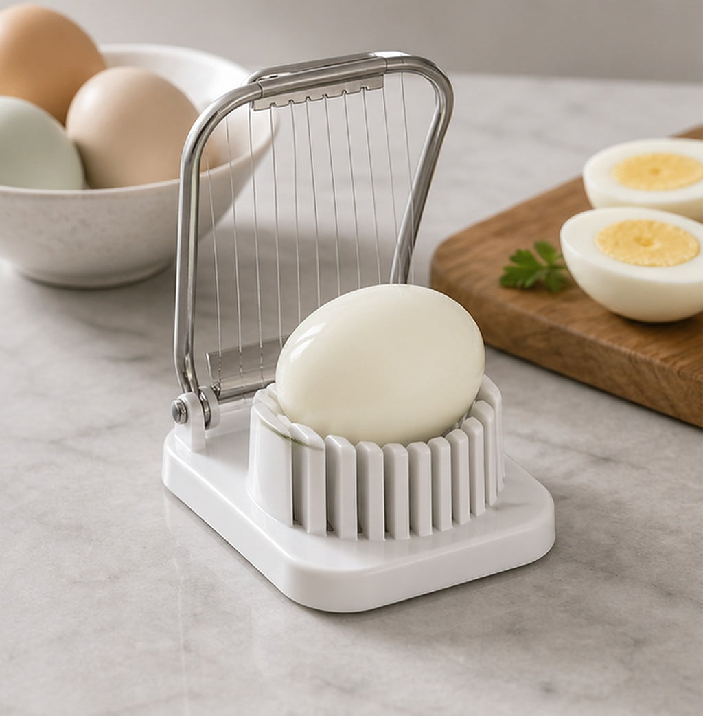 Cozy Haven White Stainless Egg Slicer lifestyle image 1