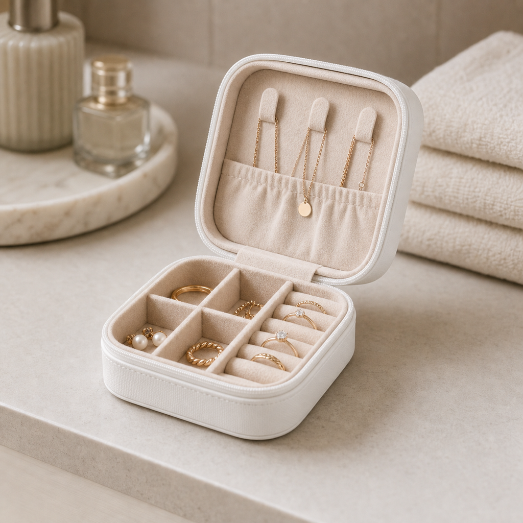 Cozy Haven Travel Jewelry Organizer organized storage view 3