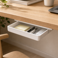 Cozy Haven white XL under-desk drawer organizer open under a desk