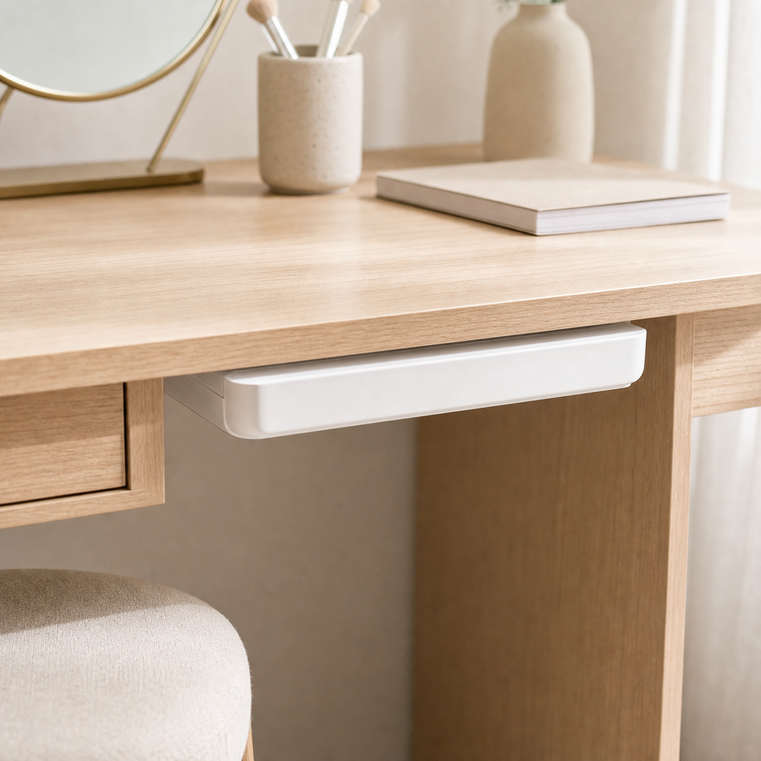 Kitchen Drawer Organizer — White XL Under-Desk