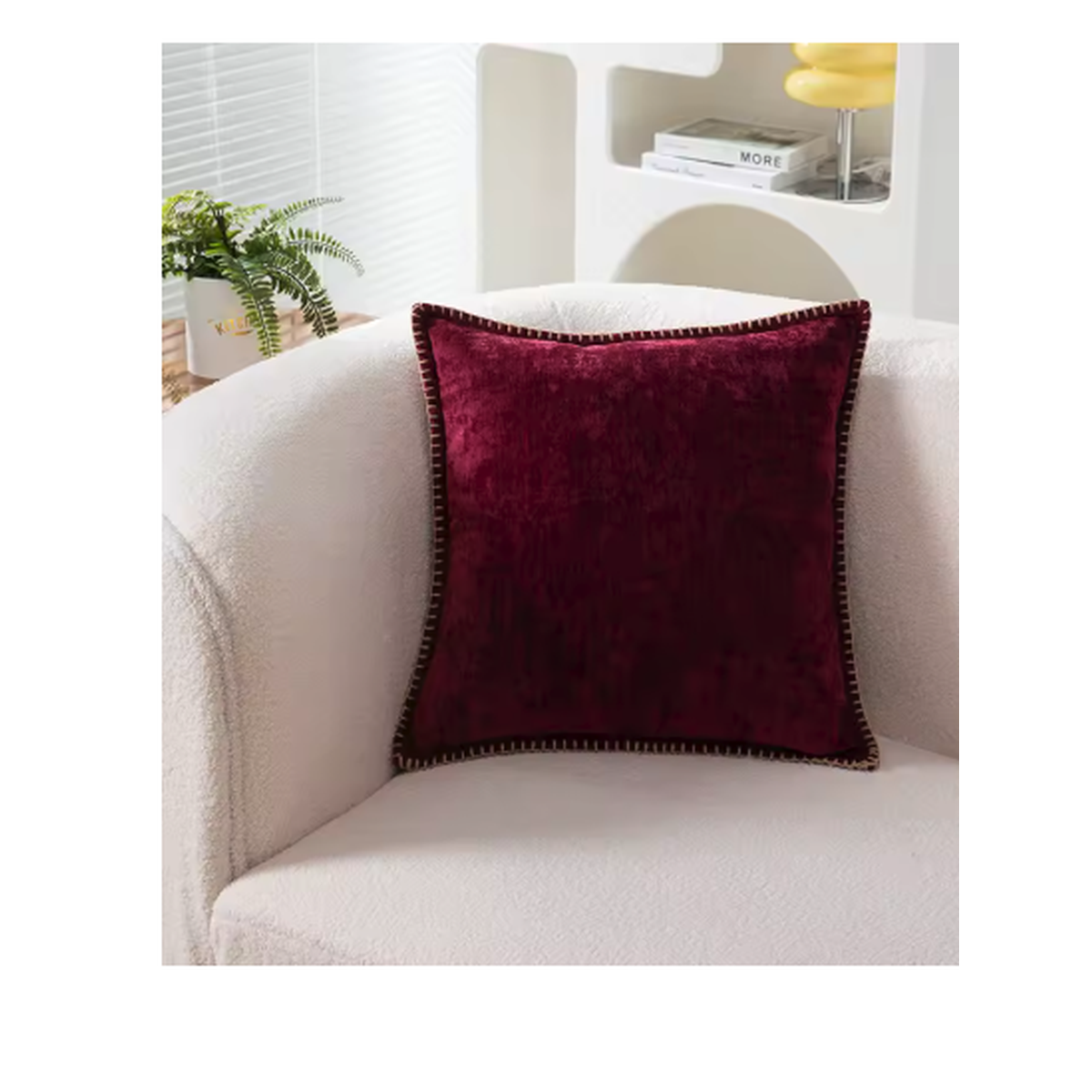 Cozy Haven Velvet Throw Pillow Covers Set - 4 Pack Luxury Square Cushion Cases 18x18 Inch - Bedroom supplier reference Wine Red