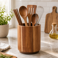 Cozy Haven Round Wooden Utensil Holder lifestyle image 1