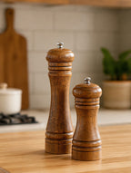 Cozy Haven Wood Salt and Pepper Grinder Set styled kitchen view 1