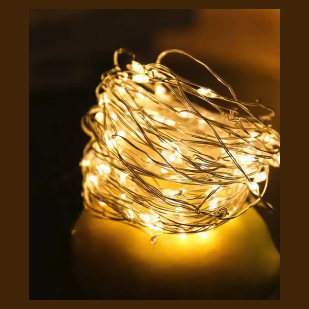 Cozy Haven LED Fairy String Lights 33ft Copper Wire - 100 LED Waterproof Battery Operated Decorative Lights - Bedroom supplier reference yellow